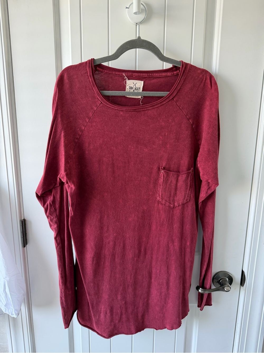 Tribe Kelley Soft Long Sleeve Pocket Tee - Wine Red